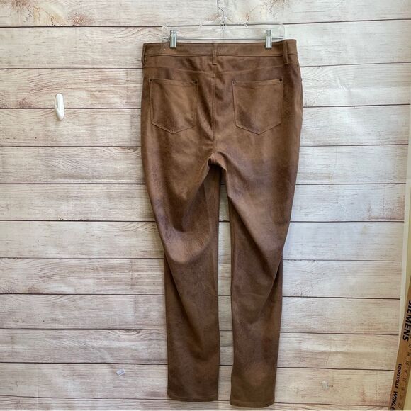 CHICOS FAUX SUEDE PANTS IN WORN LUGGAGE‎ - Picture 6 of 7